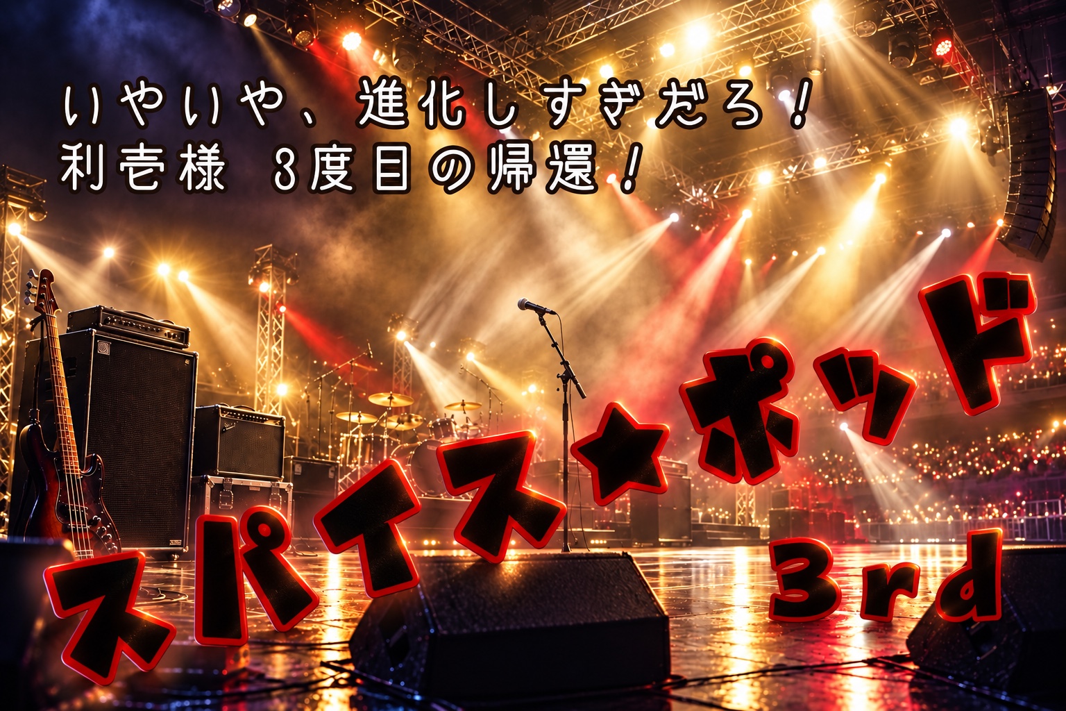 金色の照明のライブ会場を描いた『スパイス★ポッド3rd』の作品画像
